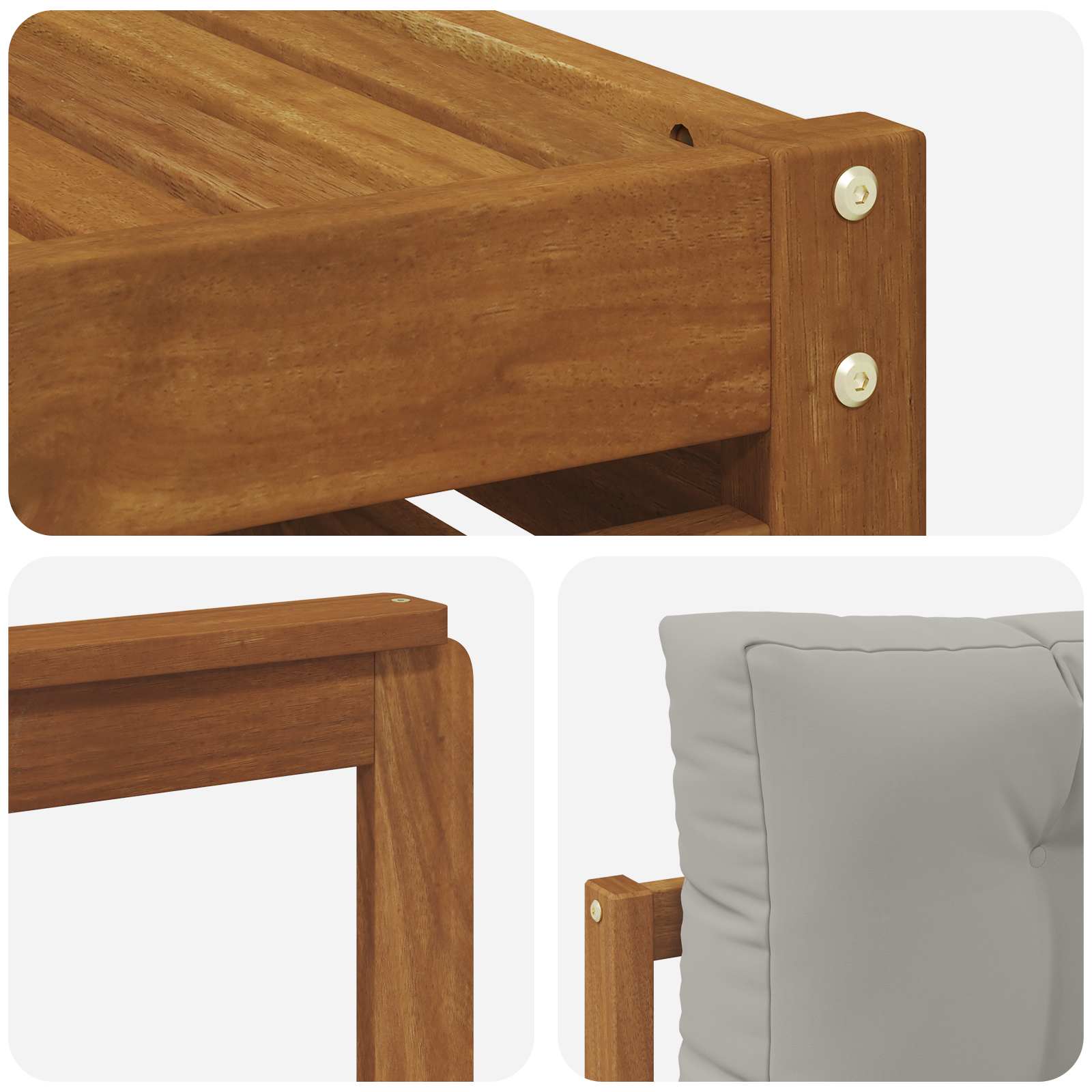 Outdoor-Sofagarnitur mit Kissen 8 pcs Natürlich und Hellgrau
