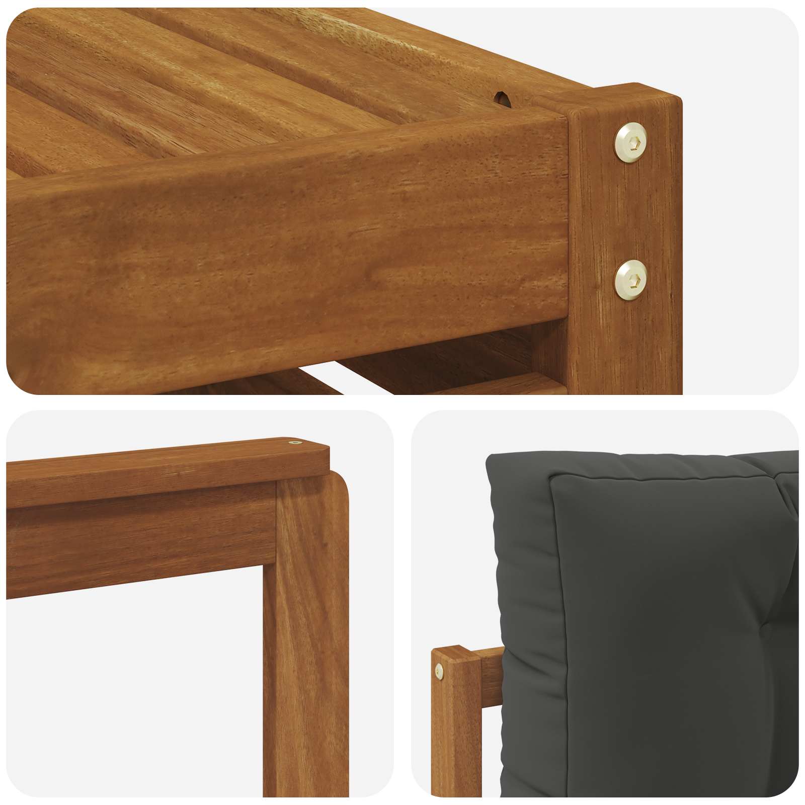 Outdoor-Sofagarnitur mit Kissen 8 pcs Natur und Anthrazit