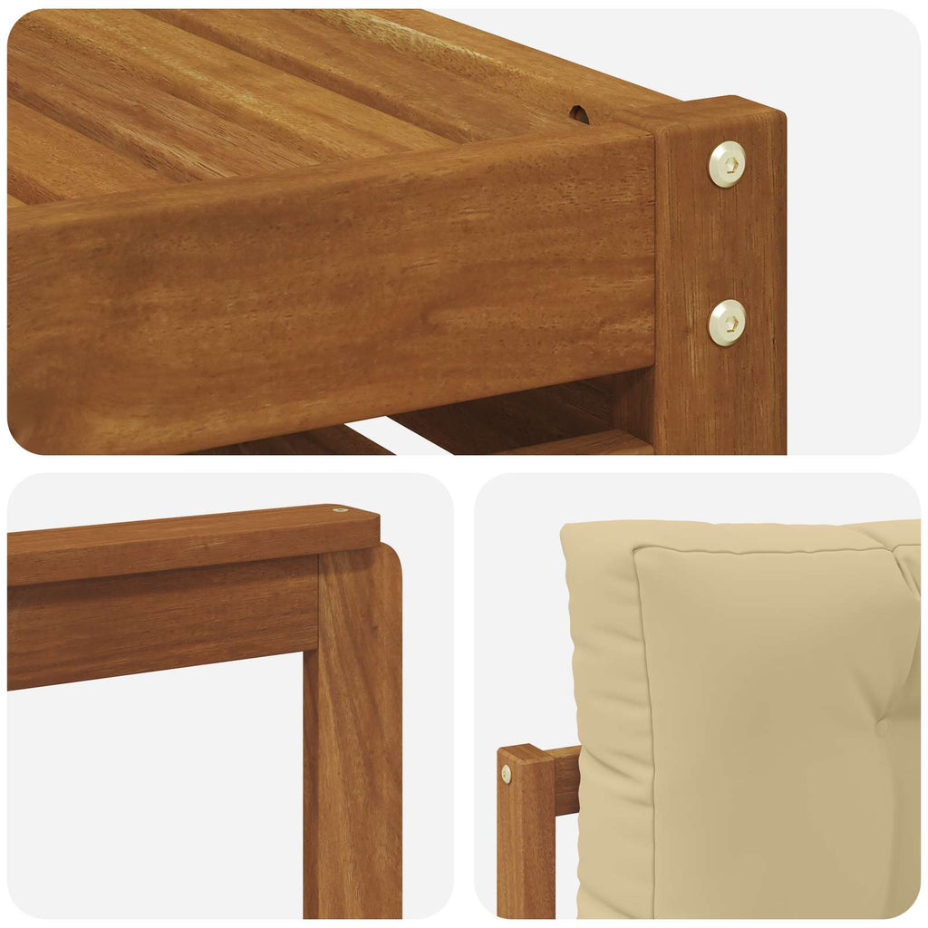 Outdoor-Sofagarnitur mit Kissen 8 pcs Natur und Beige