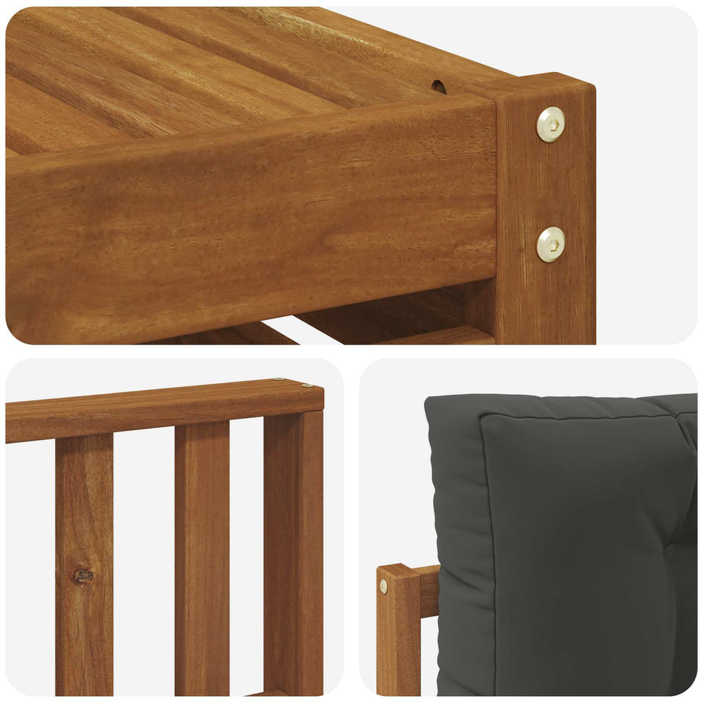 Outdoor-Sofagarnitur mit Kissen 8 pcs Natur und Anthrazit