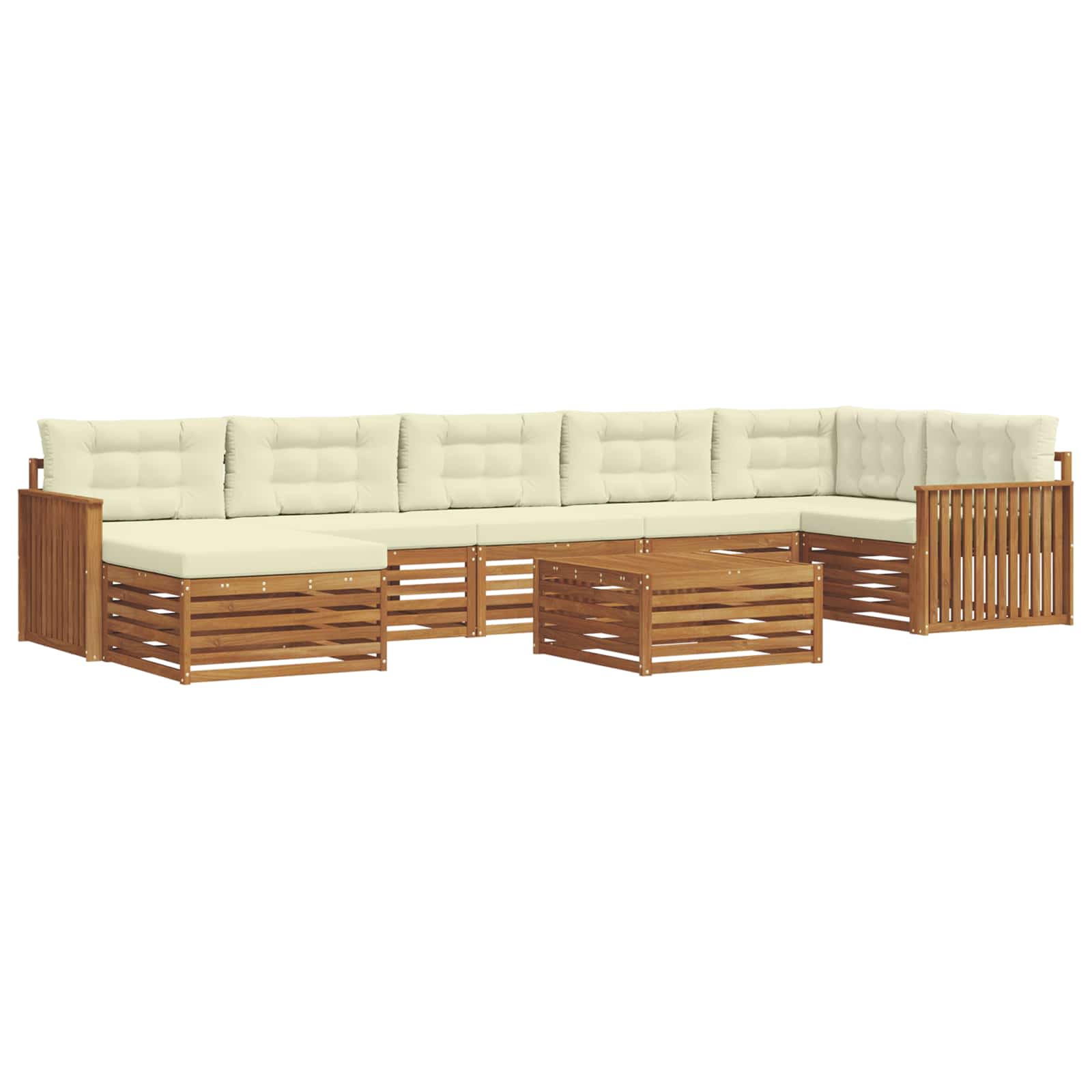 Outdoor-Sofagarnitur mit Kissen 8 pcs Natur und Creme