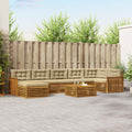 Outdoor-Sofagarnitur mit Kissen 8 pcs Natur und Beige