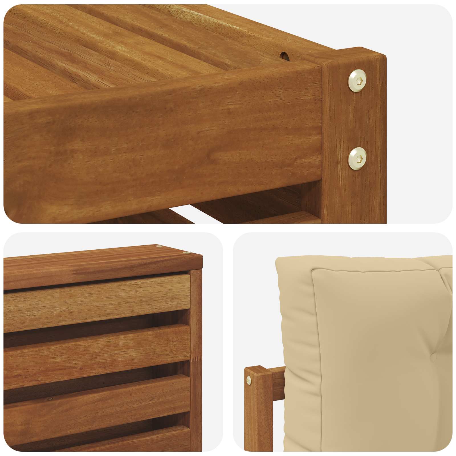 Outdoor-Sofagarnitur mit Kissen 8 pcs Natur und Beige