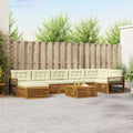 Outdoor-Sofagarnitur mit Kissen 8 pcs Natur und Creme
