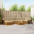 Outdoor-Sofagarnitur mit Kissen 8 pcs Natur und Beige