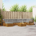 Outdoor-Sofagarnitur mit Kissen 8 pcs Natürlich und Hellgrau
