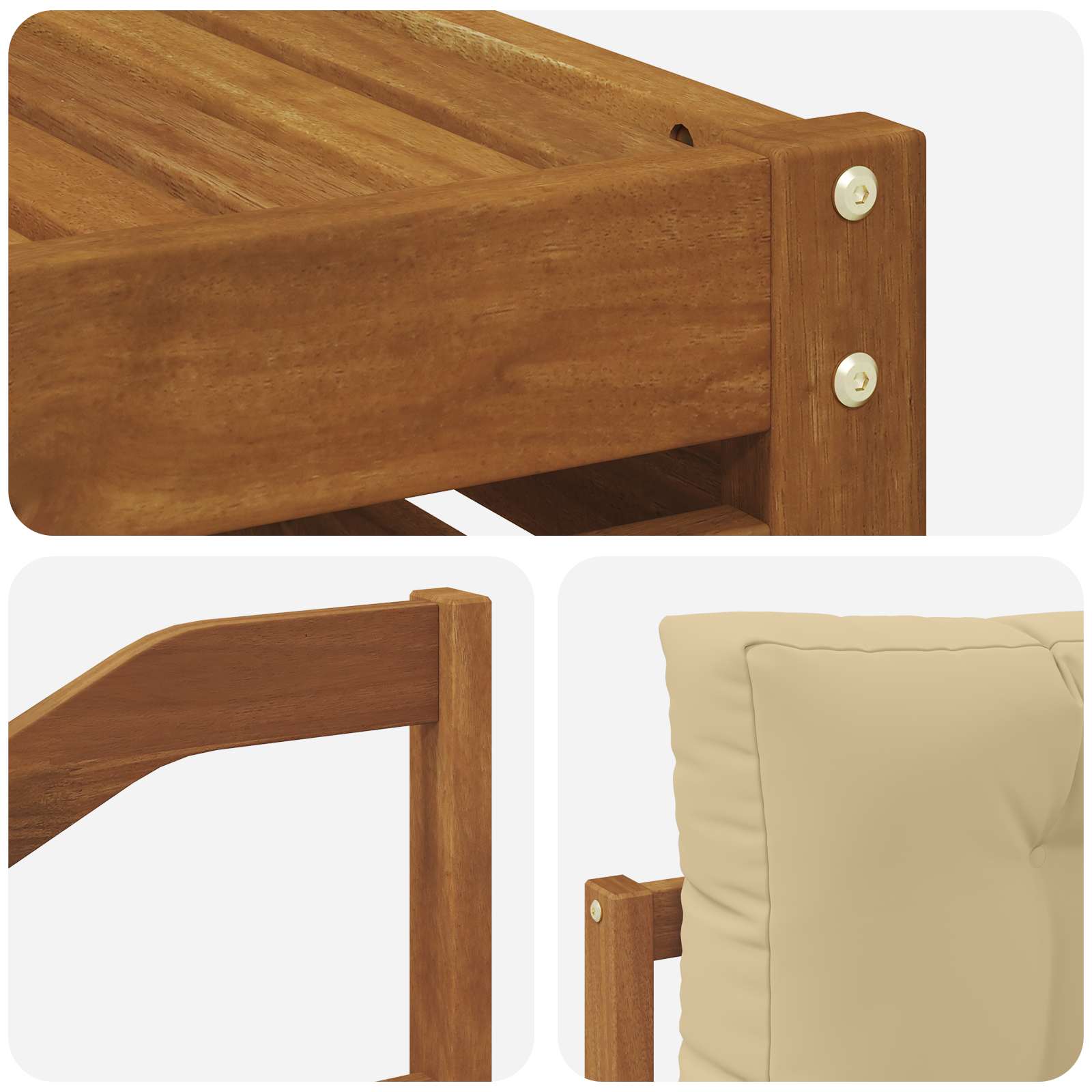 Outdoor-Sofagarnitur mit Kissen 8 pcs Natur und Beige