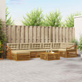 Outdoor-Sofagarnitur mit Kissen 8 pcs Natur und Beige