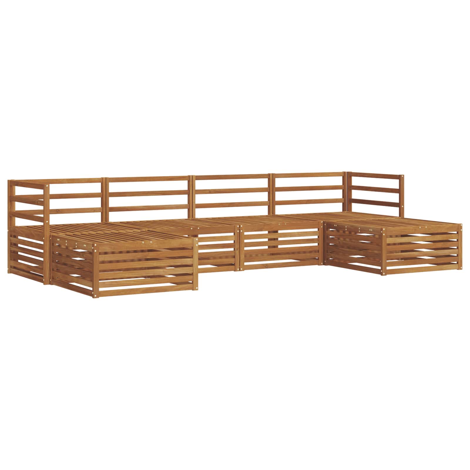 Sofagarnituren 6 pcs Natur Massivholz Akazie