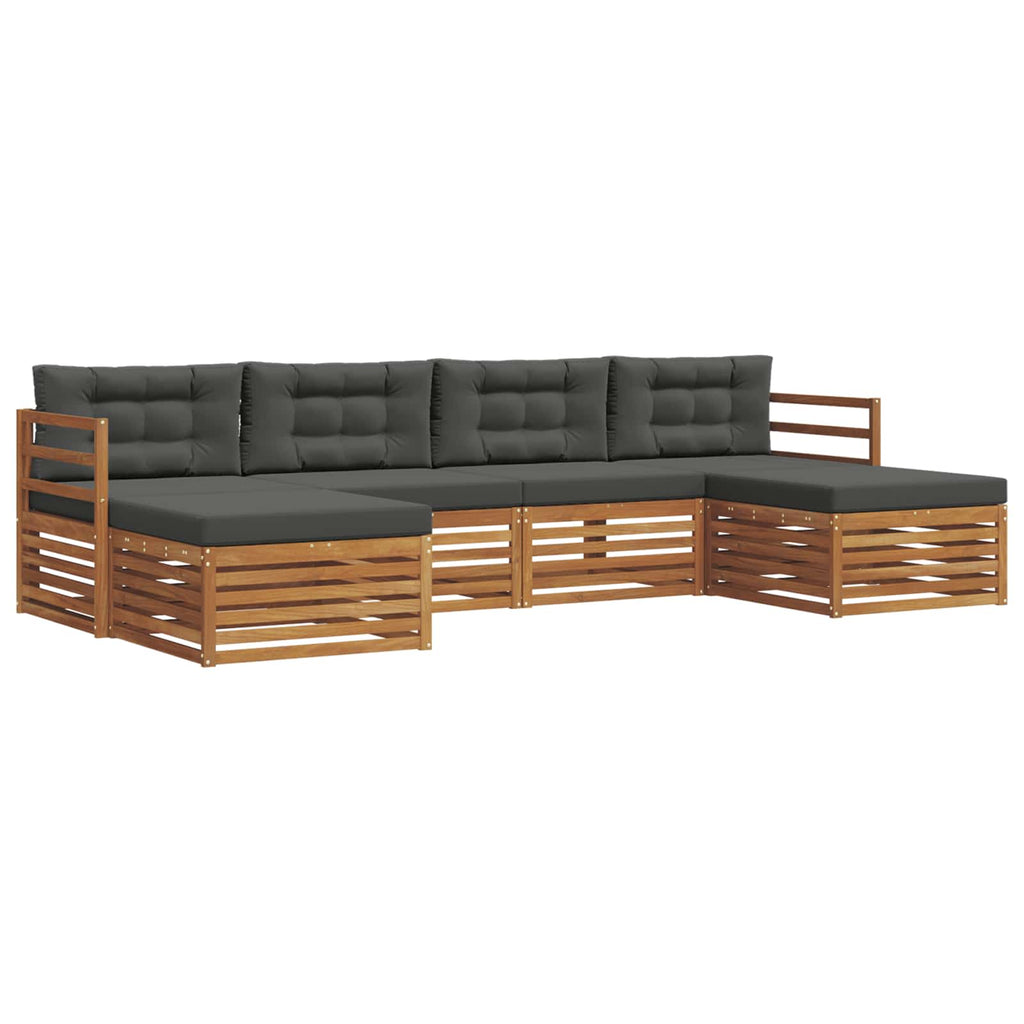 Sofagarnituren 6 pcs Natur und Anthrazit Massivholz Akazie