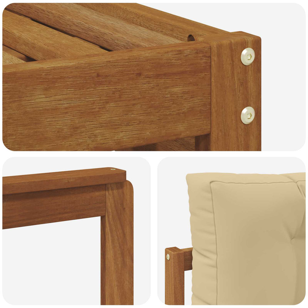 Sofagarnituren 6 pcs Natur und Beige Massivholz Akazie