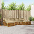 Sofagarnituren 6 pcs Natur und Beige Massivholz Akazie