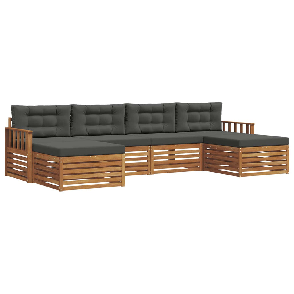 Sofagarnituren 6 pcs Natur und Anthrazit Massivholz Akazie