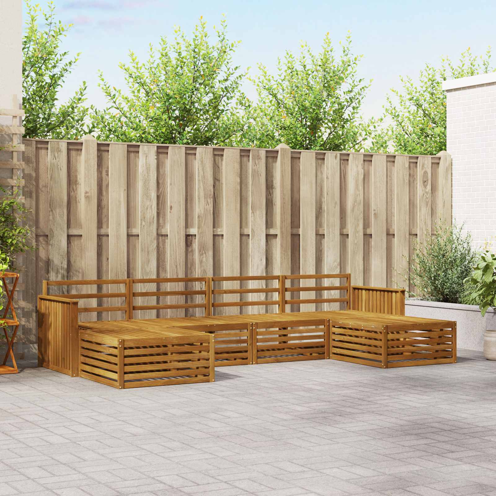 Sofagarnituren 6 pcs Natur Massivholz Akazie