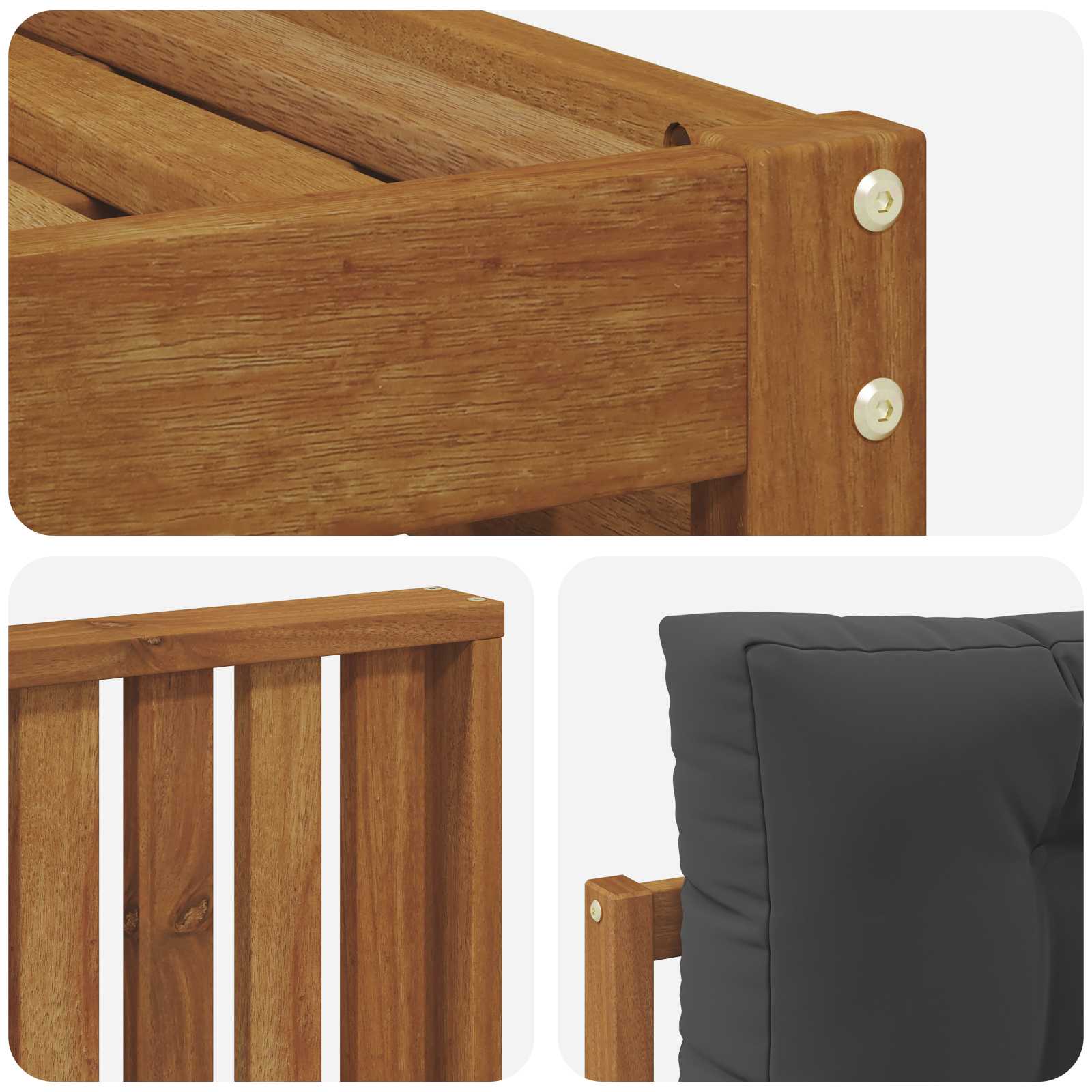 Sofagarnituren 6 pcs Natur und Anthrazit Massivholz Akazie
