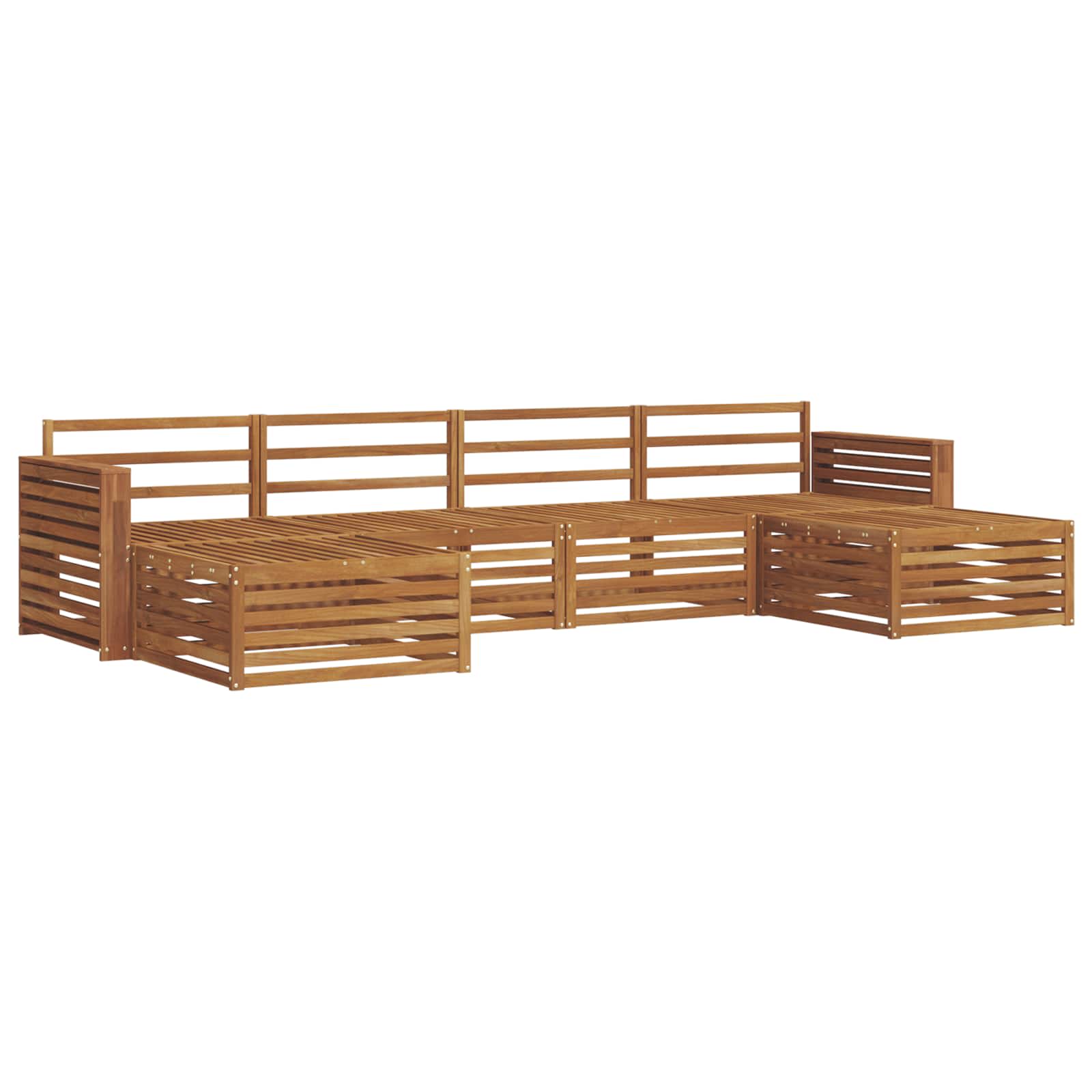Sofagarnituren 6 pcs Natur Massivholz Akazie