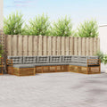 Outdoor-Sofagarnitur mit Kissen 8 pcs Natürlich und Hellgrau