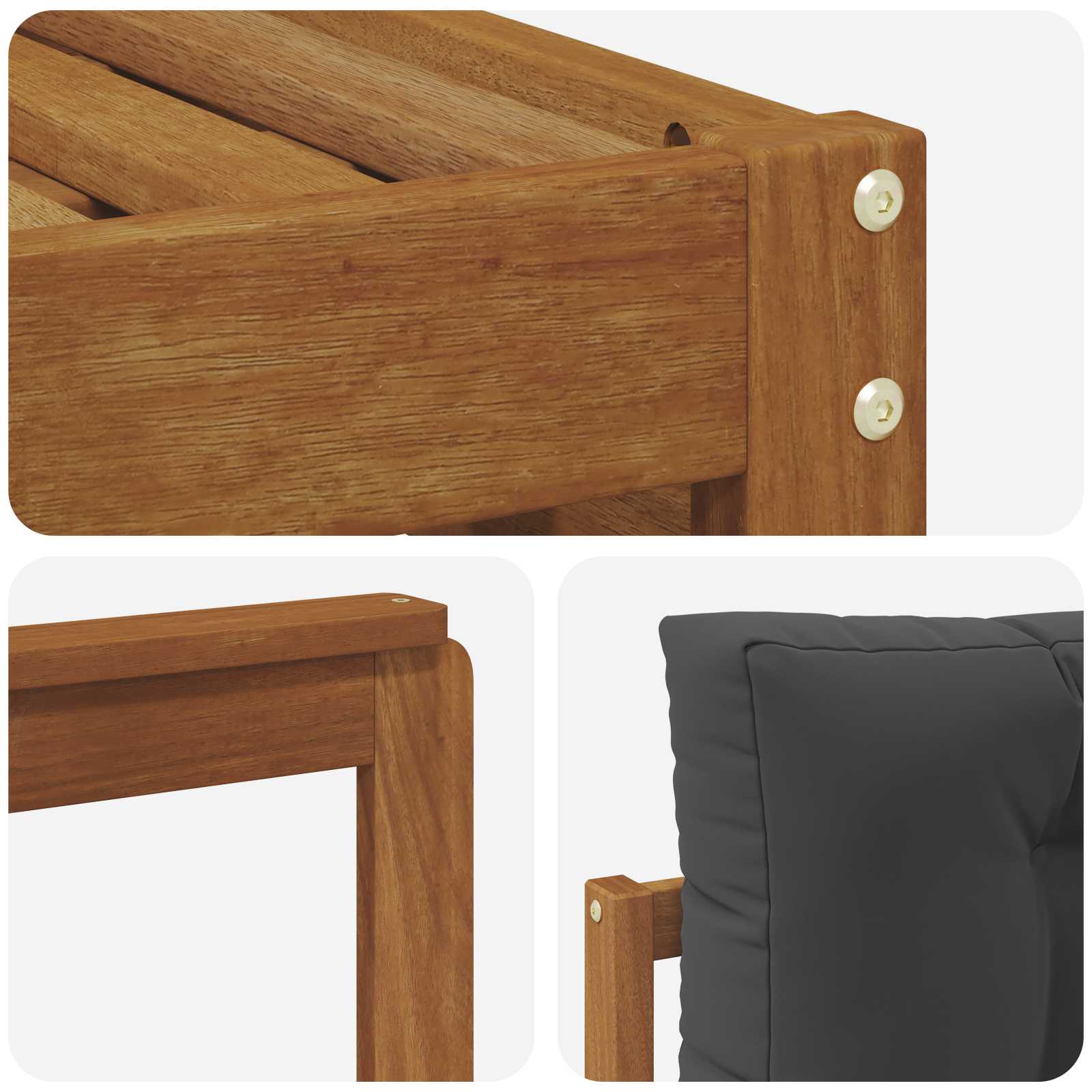 Outdoor-Sofagarnitur mit Kissen 8 pcs Natur und Anthrazit