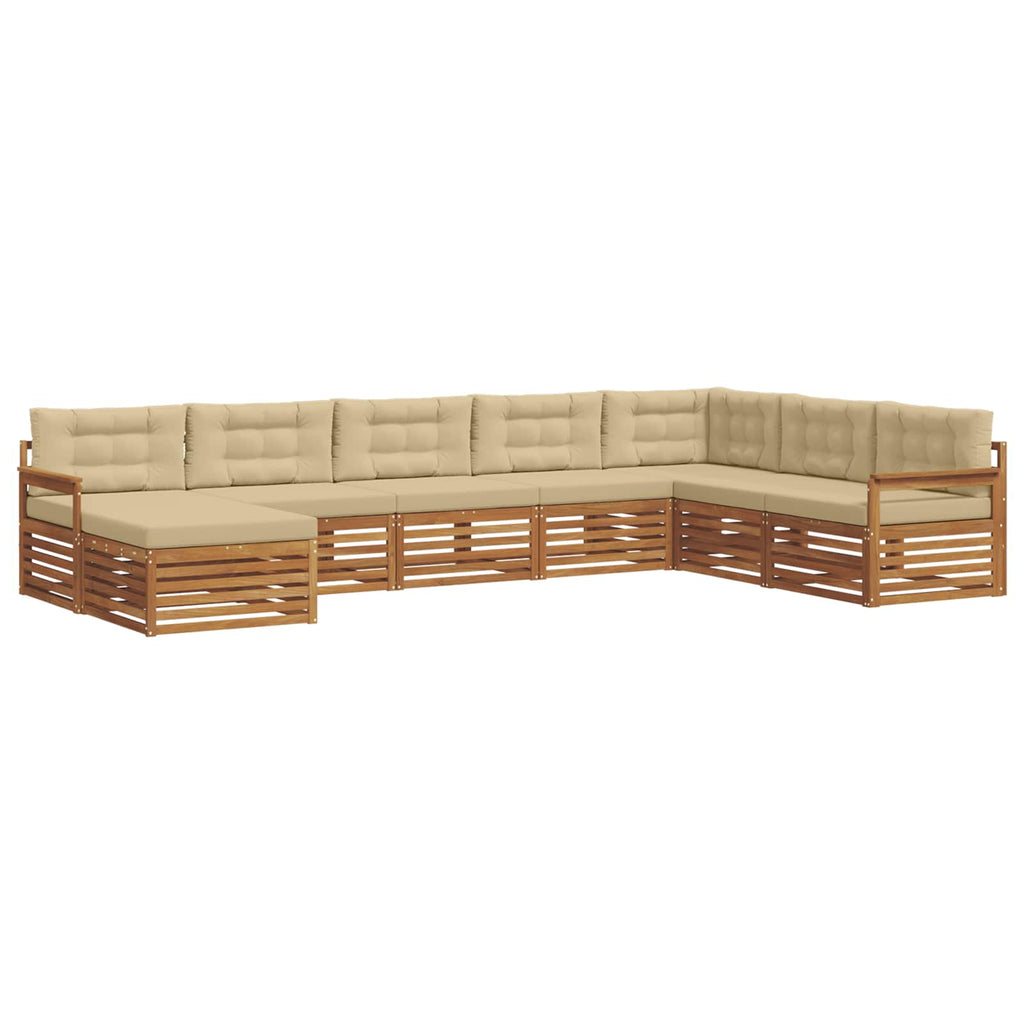 Outdoor-Sofagarnitur mit Kissen 8 pcs Natur und Beige