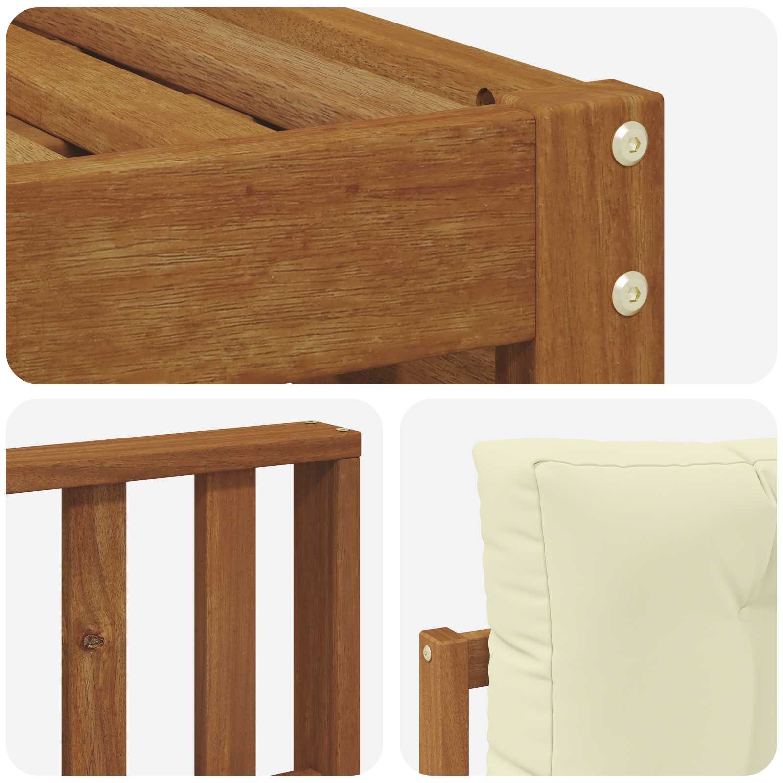 Outdoor-Sofagarnitur mit Kissen 8 pcs Natur und Creme