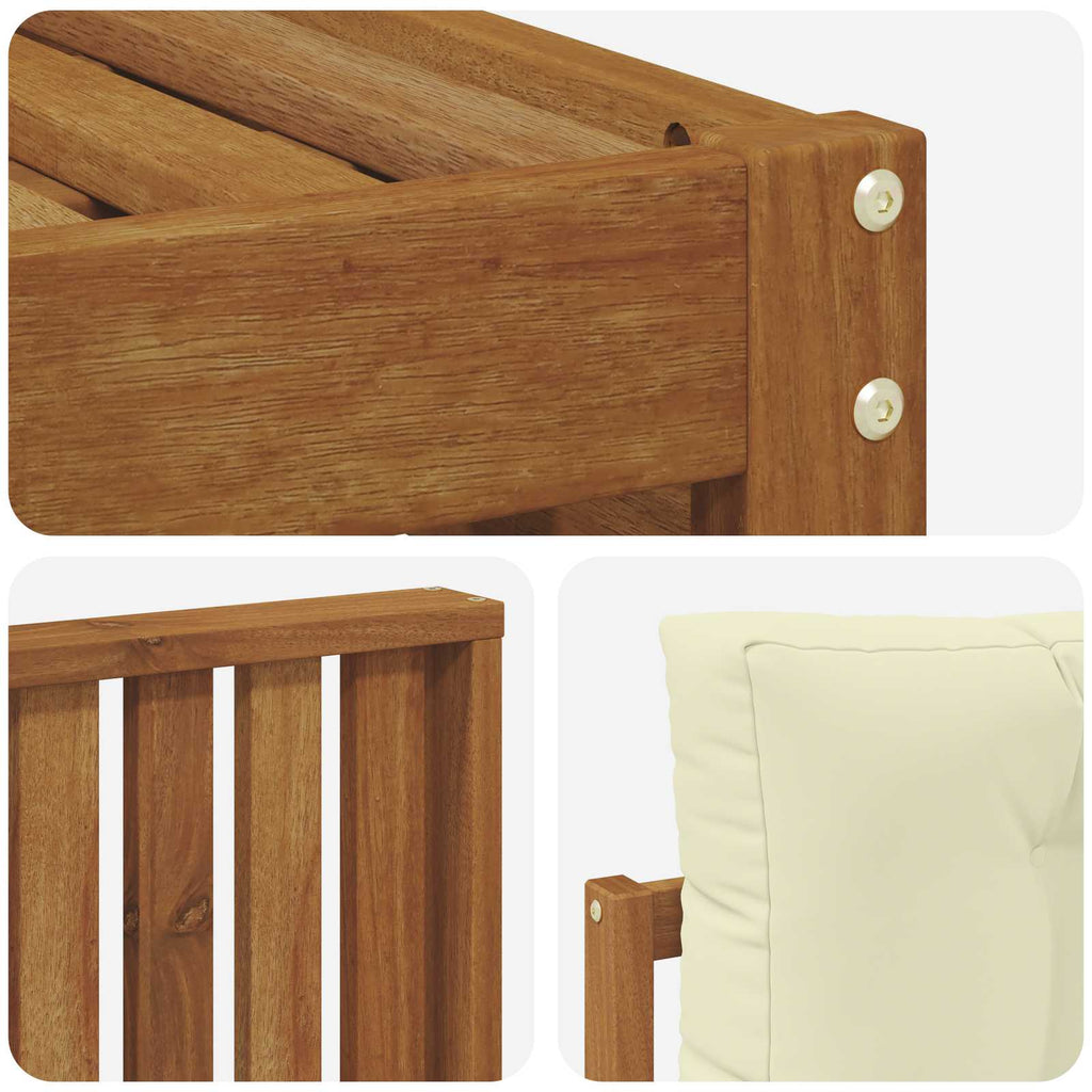 Outdoor-Sofagarnitur mit Kissen 8 pcs Natur und Creme