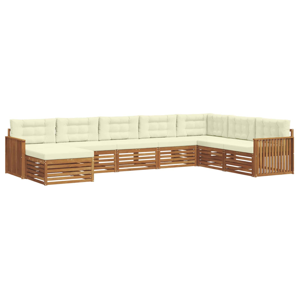 Outdoor-Sofagarnitur mit Kissen 8 pcs Natur und Creme