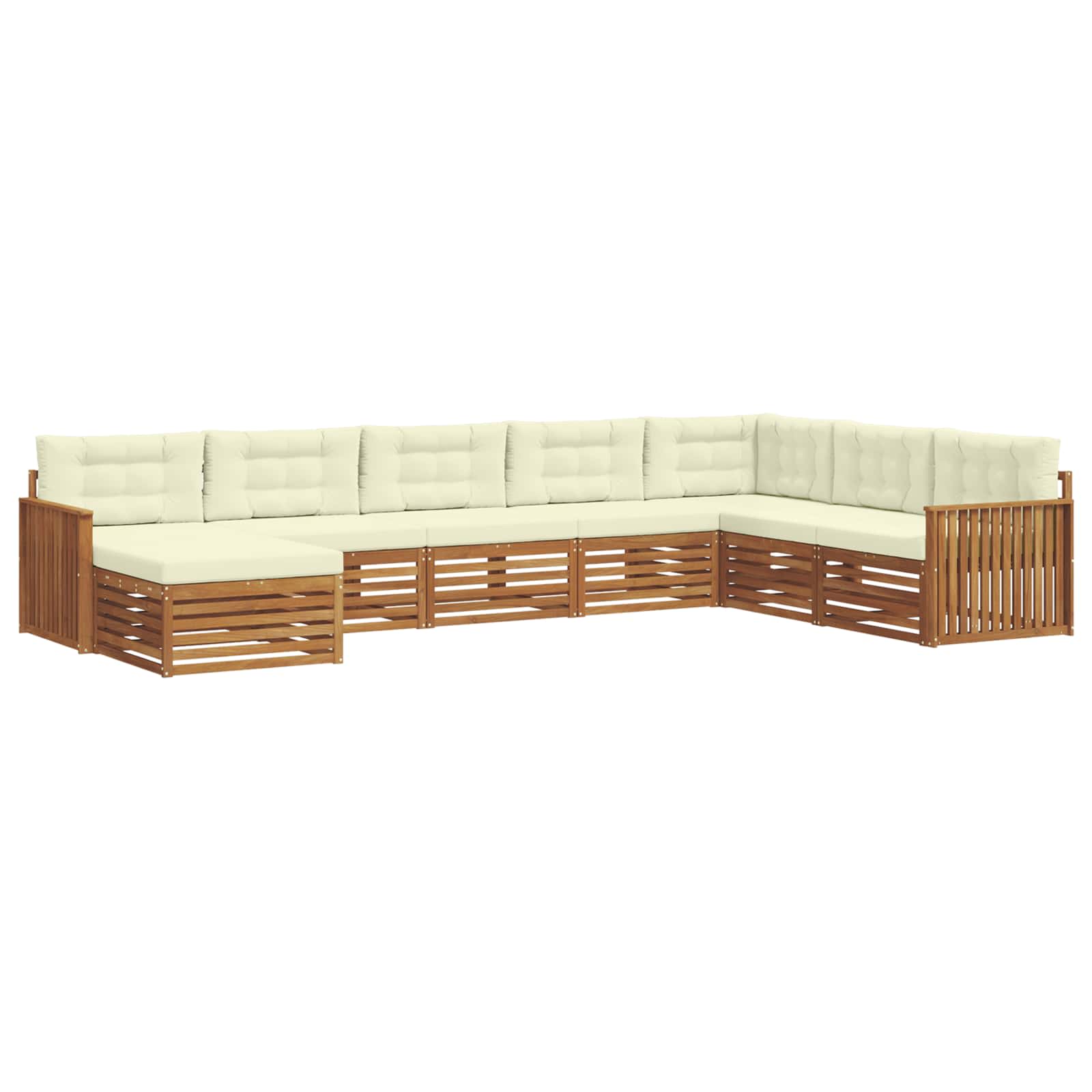 Outdoor-Sofagarnitur mit Kissen 8 pcs Natur und Creme