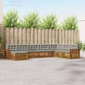 Outdoor-Sofagarnitur mit Kissen 8 pcs Natürlich und Hellgrau