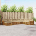 Outdoor-Sofagarnitur mit Kissen 8 pcs Natur und Beige