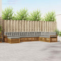 Outdoor-Sofagarnitur mit Kissen 8 pcs Natürlich und Hellgrau