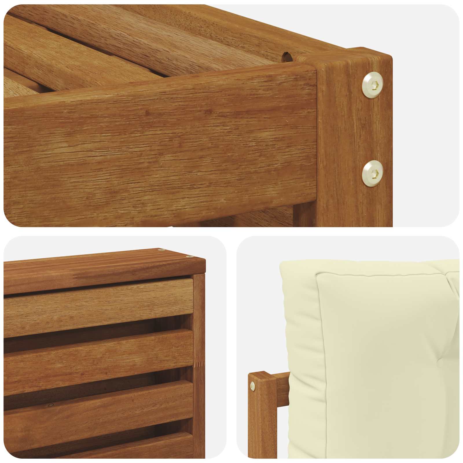 Outdoor-Sofagarnitur mit Kissen 8 pcs Natur und Creme