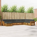 Outdoor-Sofagarnitur mit Kissen 8 pcs Natur und Anthrazit