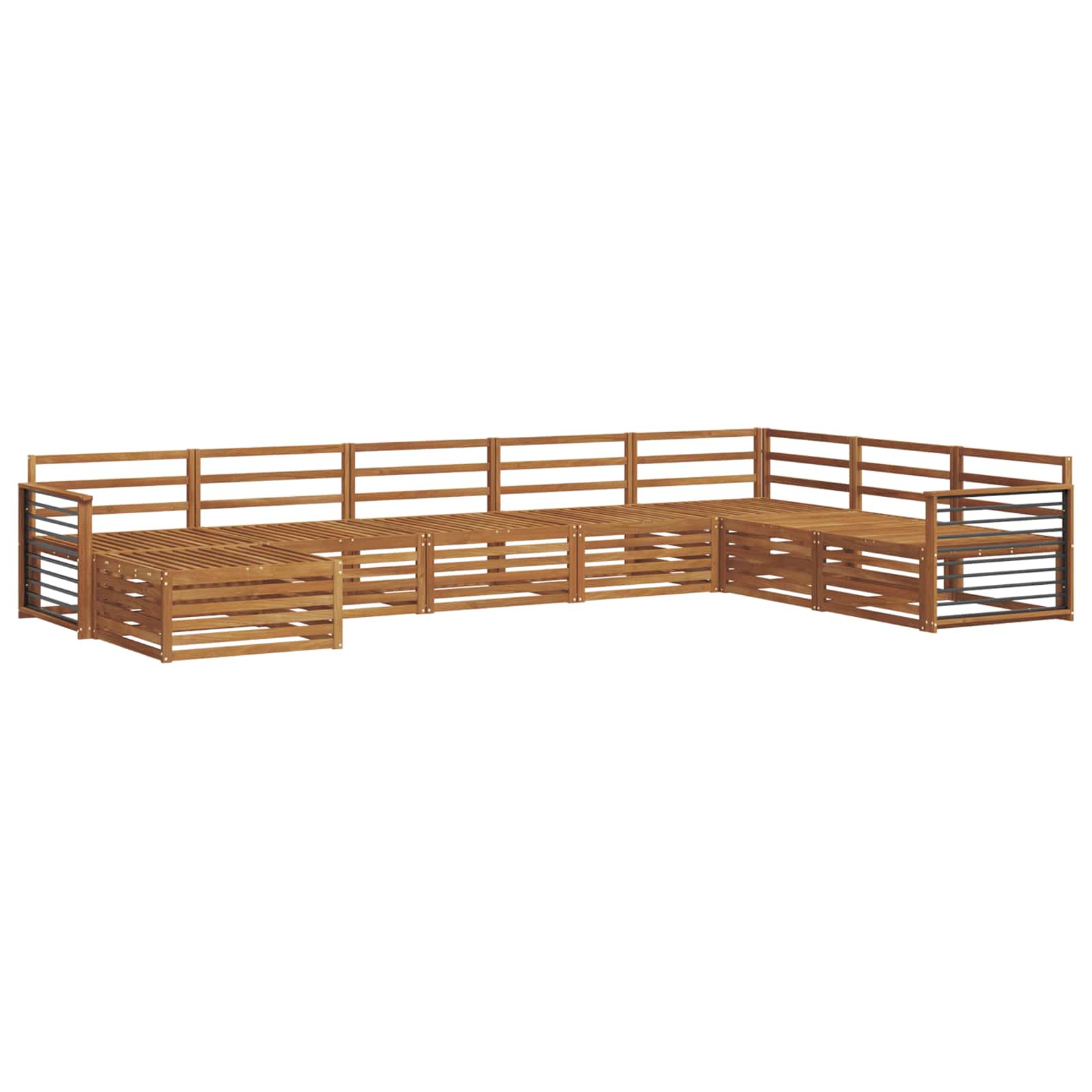 Sofagarnituren 8 pcs Natur Massivholz Akazie