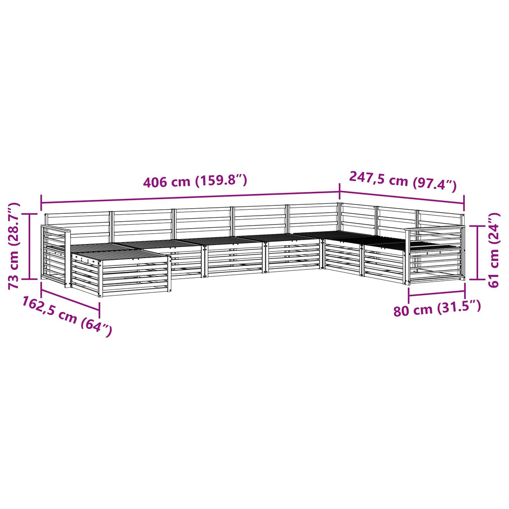 Sofagarnituren 8 pcs Natur Massivholz Akazie