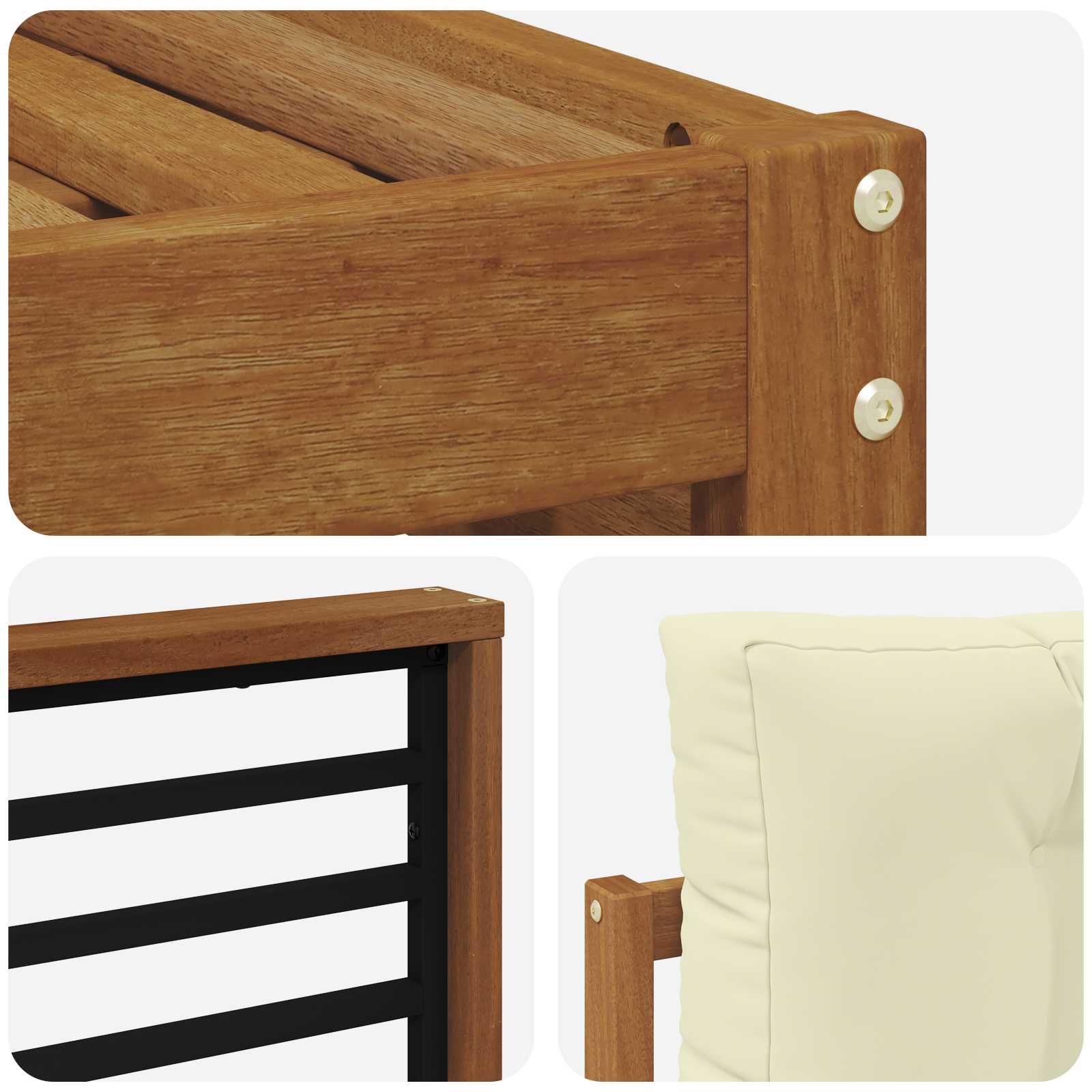 Outdoor-Sofagarnitur mit Kissen 8 pcs Natur und Creme