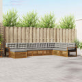 Outdoor-Sofagarnitur mit Kissen 8 pcs Natürlich und Hellgrau