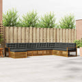 Outdoor-Sofagarnitur mit Kissen 8 pcs Natur und Anthrazit