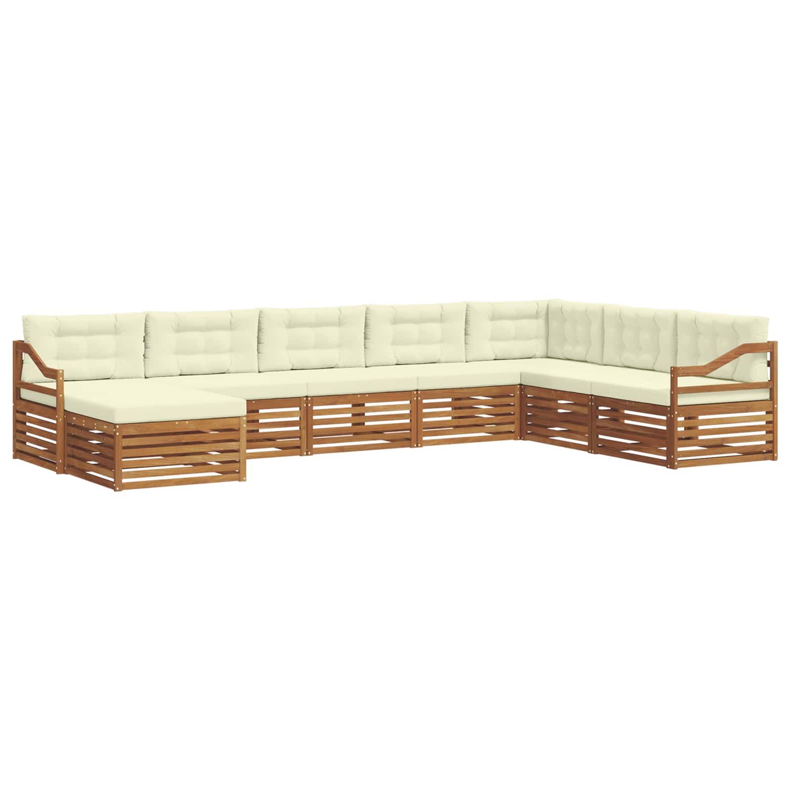 Outdoor-Sofagarnitur mit Kissen 8 pcs Natur und Creme