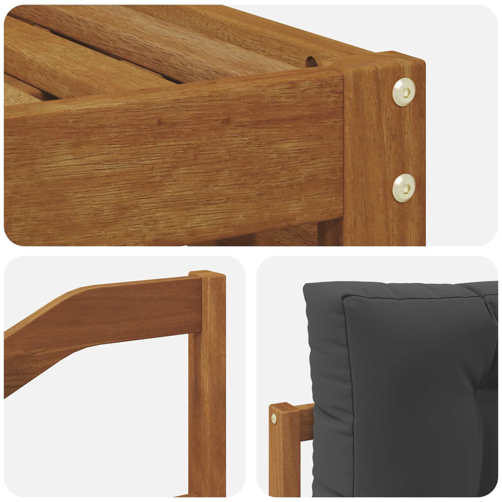 Outdoor-Sofagarnitur mit Kissen 8 pcs Natur und Anthrazit