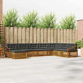 Outdoor-Sofagarnitur mit Kissen 8 pcs Natur und Anthrazit
