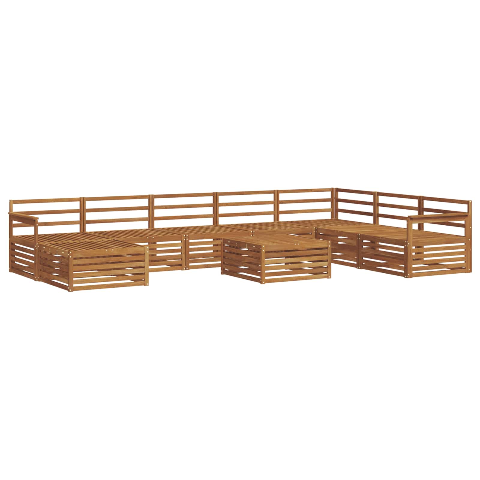 Outdoor-Sofagarnitur 9 pcs Natur Massivholz Akazie