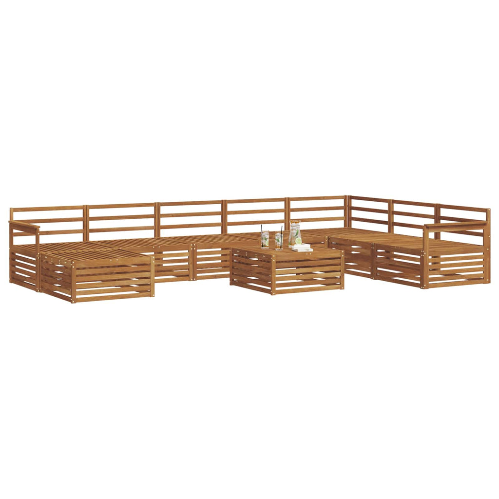Outdoor-Sofagarnitur 9 pcs Natur Massivholz Akazie