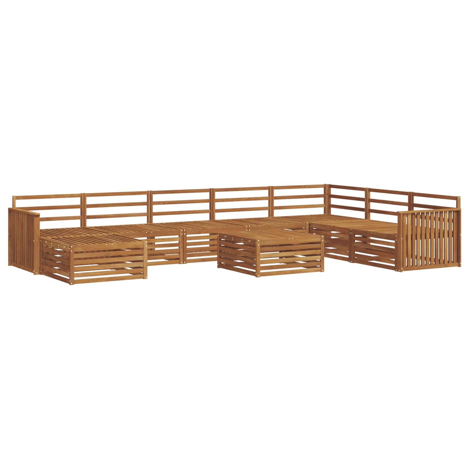Outdoor-Sofagarnitur 9 pcs Natur Massivholz Akazie