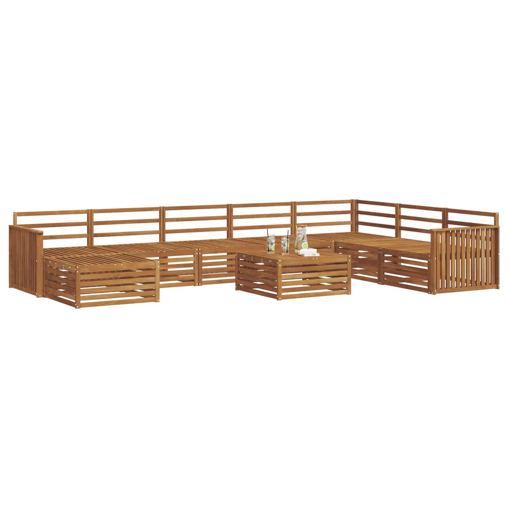 Outdoor-Sofagarnitur 9 pcs Natur Massivholz Akazie