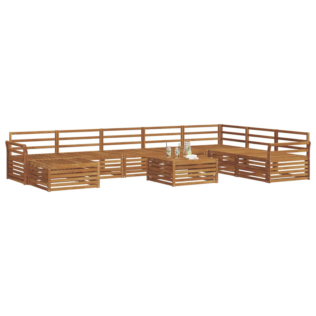 Outdoor-Sofagarnitur 9 pcs Natur Massivholz Akazie