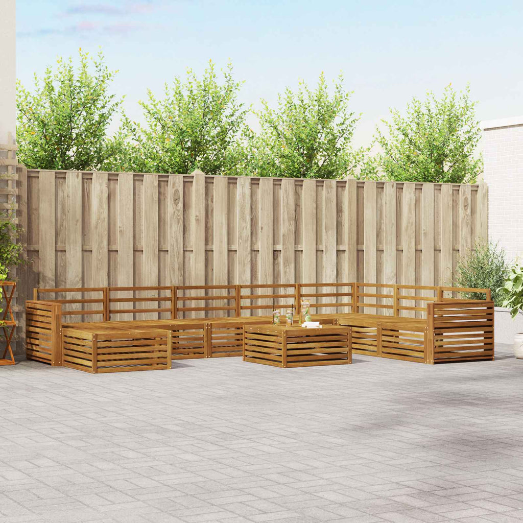Outdoor-Sofagarnitur 9 pcs Natur Massivholz Akazie