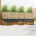 Outdoor-Sofagarnitur mit Kissen 9 pcs Natur und Anthrazit