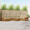 Outdoor-Sofagarnitur 9 pcs Natur und Beige Massivholz Akazie