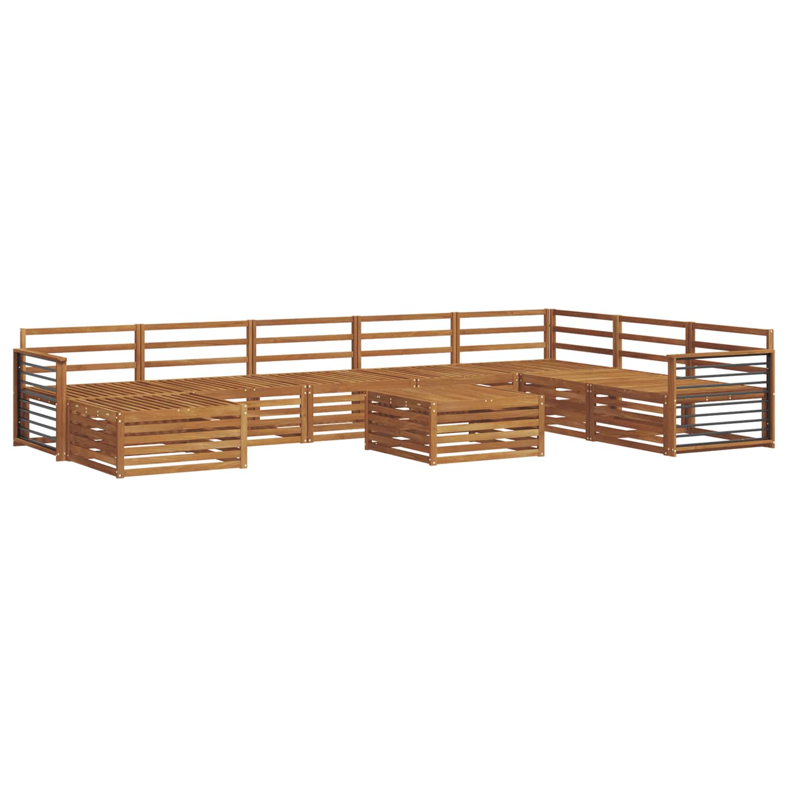 Sofagarnituren 9 pcs Natur Massivholz Akazie