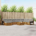 Outdoor-Sofagarnitur mit Kissen 9 pcs Natürlich und Hellgrau